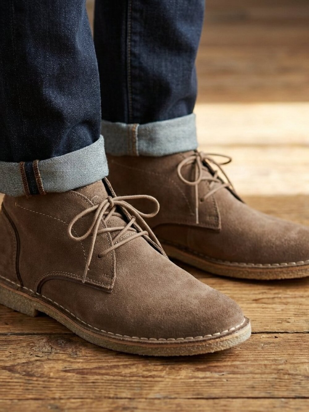 Reaction Kenneth Cole Desert Sun Walnut Suede Mens Size 8 M NWT